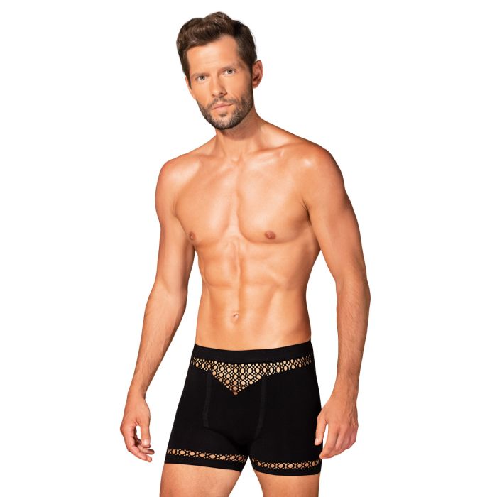 Obsessive Herren-Boxershorts in Schwarz mit geometrischem Muster Obsessive Herren-Boxershorts in Schwarz mit geometrischem Muster
