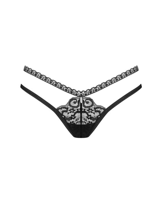 Obsessive Blomentis – Spitzenstring mit Schleife hinten in Schwarz Obsessive Blomentis – Spitzenstring mit Schleife hinten in Schwarz