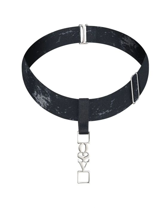 Obsessive Corrosis – breiter Choker mit silbernem Anhänger, mehrfarbig