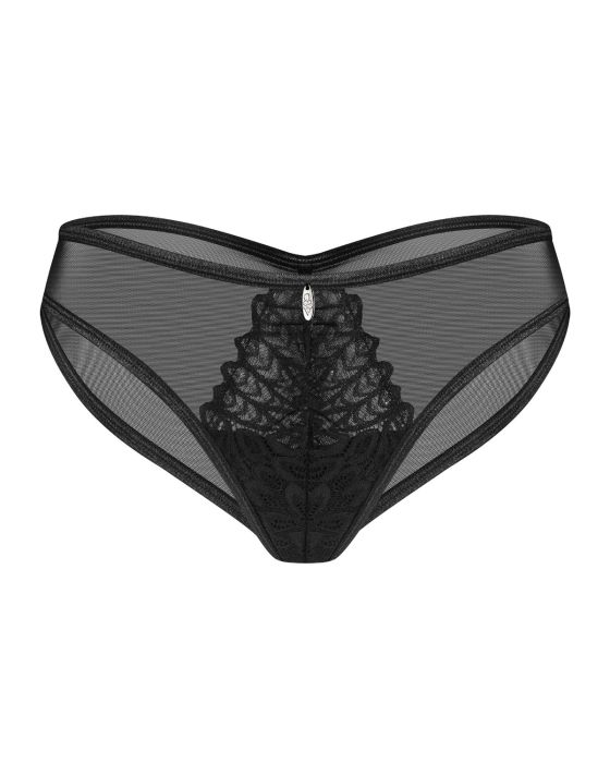 Obsessive Donarella – Transparenter Slip mit Spitzeneinsätzen in Schwarz Obsessive Donarella – Transparenter Slip mit Spitzeneinsätzen in Schwarz