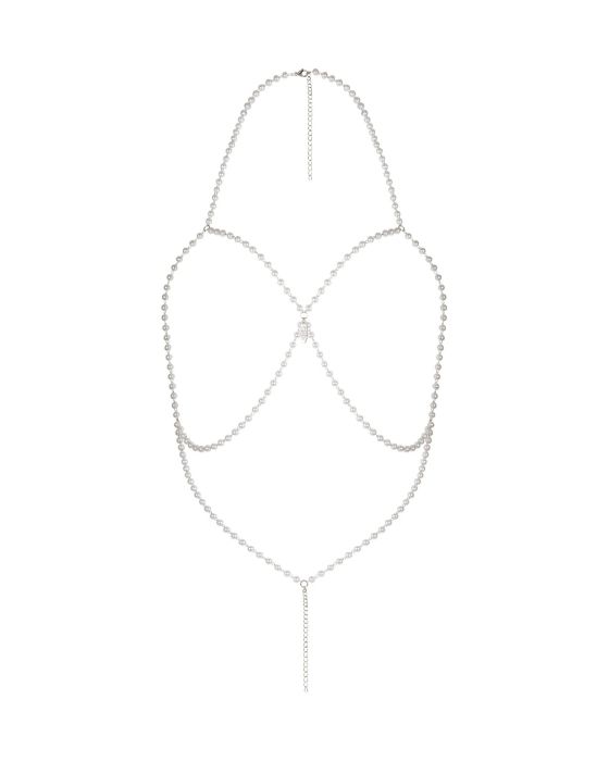 Obsessive Lyxa – Schmuck-BH mit offenen Cups und silbernem Anhänger in Weiß Obsessive Lyxa – Schmuck-BH mit offenen Cups und silbernem Anhänger in Weiß