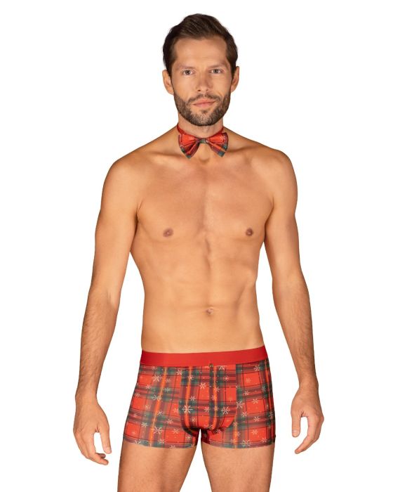 Obsessive Mr Merrilo – Weihnachtliche Herren-Boxershorts mit Fliege, mehrfarbig Obsessive Mr Merrilo – Weihnachtliche Herren-Boxershorts mit Fliege, mehrfarbig