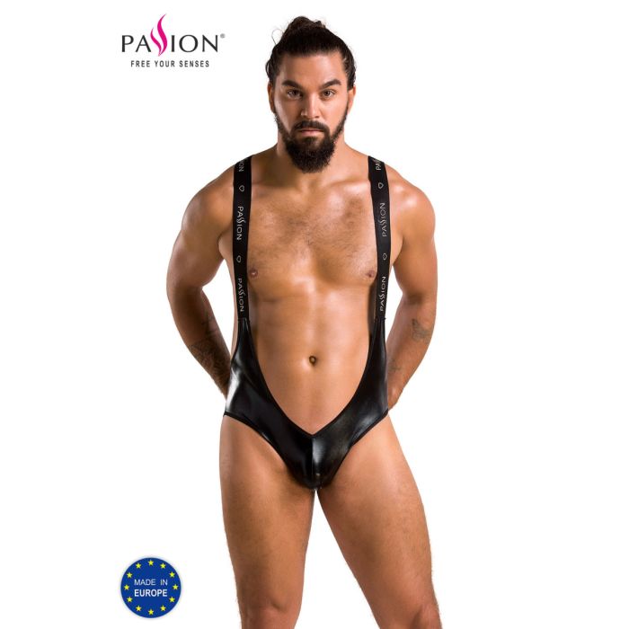 Passion MEN Herrenbody in Latexoptik mit Jockstrap-Schnitt und Cutouts, Schwarz Passion MEN Herrenbody in Latexoptik mit Jockstrap-Schnitt und Cutouts, Schwarz