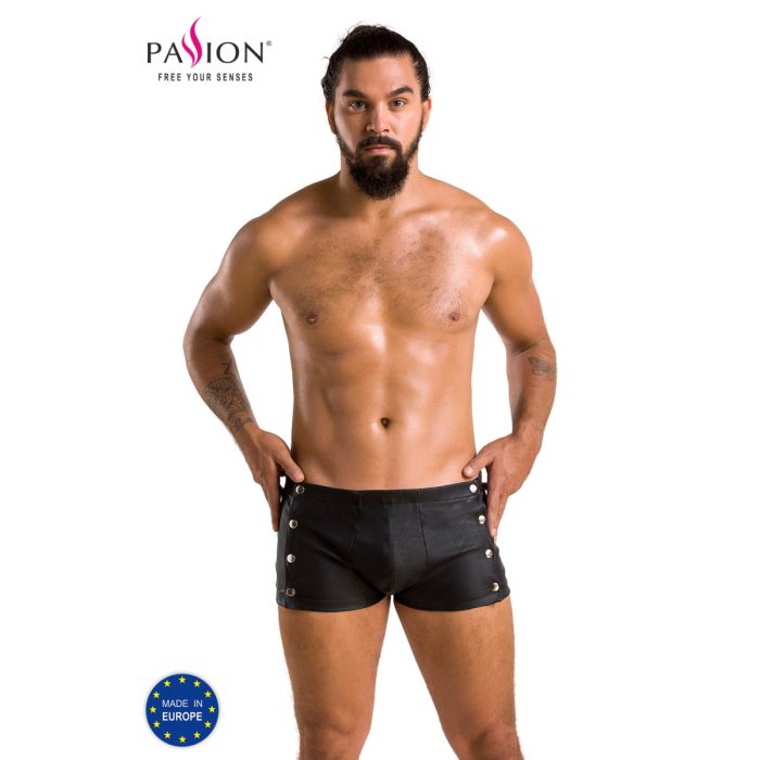 Passion MEN Herren-Shorts in Lederoptik mit Druckknöpfen und abnehmbarer Front Passion MEN Herren-Shorts in Lederoptik mit Druckknöpfen und abnehmbarer Front