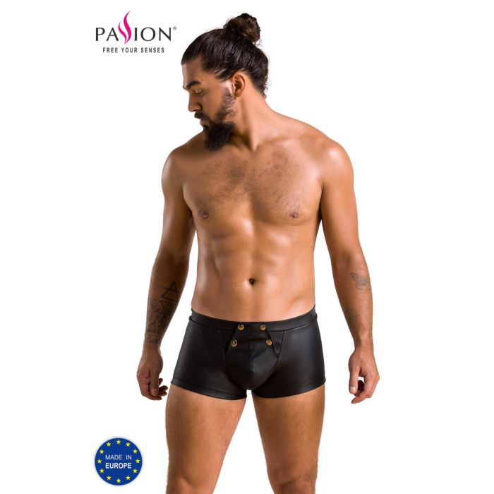 Passion MEN Shorts in Lederoptik mit Metall-Druckknöpfen und abnehmbarer Vorderseite Passion MEN Shorts in Lederoptik mit Metall-Druckknöpfen und abnehmbarer Vorderseite