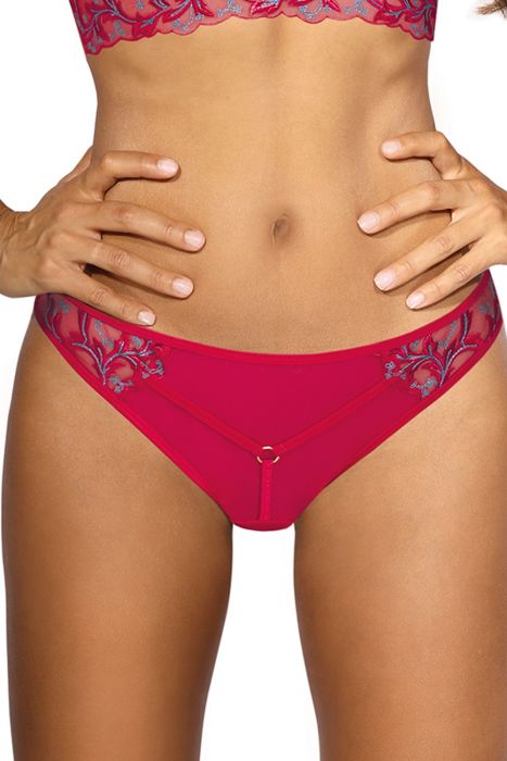 Axami V-9678 – String mit blauen Blumenmotiven in Rot Axami V-9678 – String mit blauen Blumenmotiven in Rot