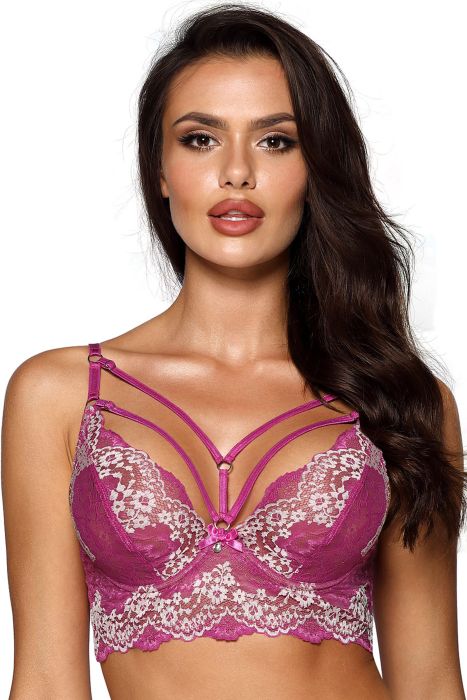 Axami Bustier aus Spitze mit Bügeln und Riemchen in Fuchsia Axami Bustier aus Spitze mit Bügeln und Riemchen in Fuchsia