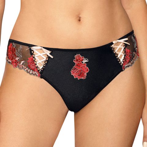 Róza Natali Panty – Schwarzer Slip mit edler Stickerei & softer Spitze