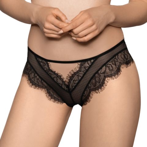 Róza Idrisa Spitzenstring in Schwarz – Weicher Slip aus Premium-Material