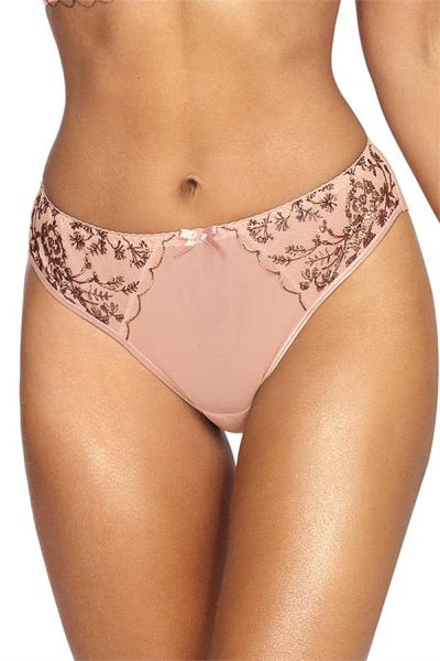 Axami Panty pink – Feiner Tüll mit goldenen Blümchenverzierungen