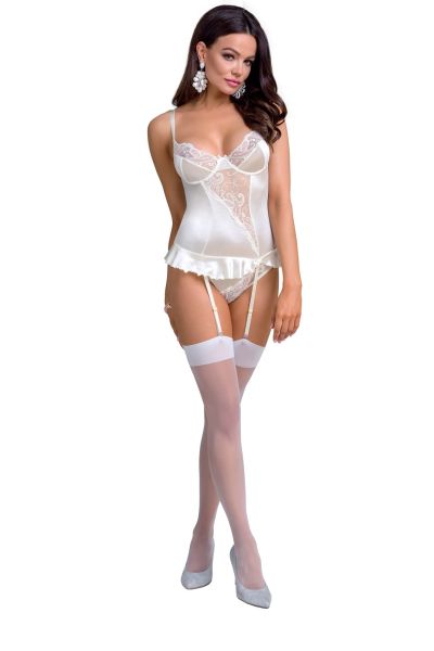 Casmir Strapscorsage Inoe ecru mit Spitze & abnehmbaren Strapsen