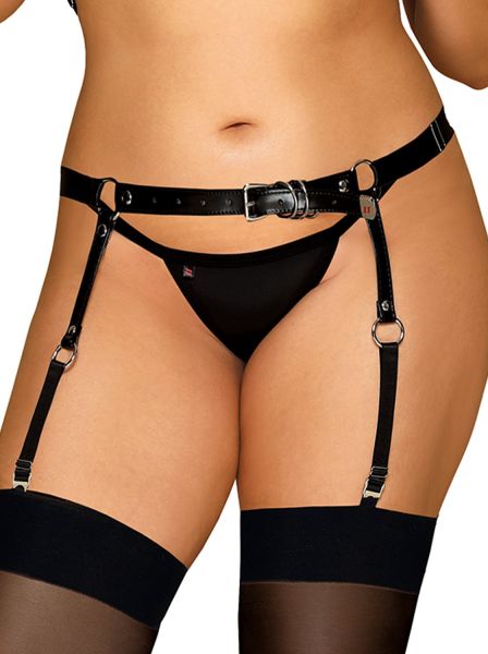 Eleganter Harness Strapsgürtel in Schwarz mit verstellbaren Seiten – Obsessive