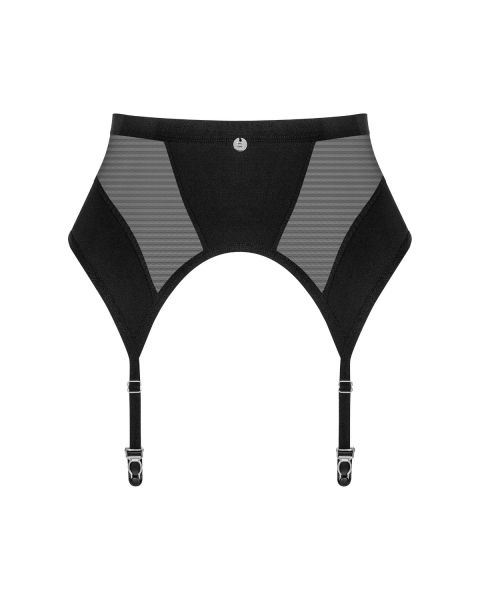 Obsessive Chic Amoria – Strapsgürtel mit geometrischem Muster in Schwarz