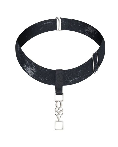 Obsessive Corrosis – breiter Choker mit silbernem Anhänger, mehrfarbig