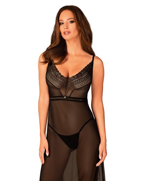 Obsessive Estiqua Chemise – Elegantes Tüll-Hemdchen in Schwarz, verschiedene Größen