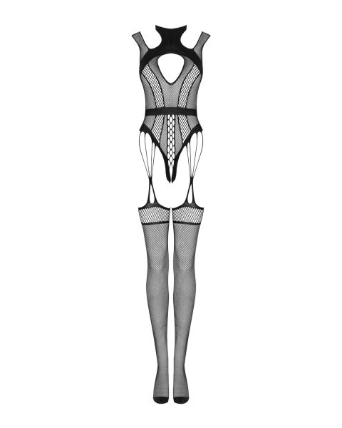 Obsessive Bodystocking Schwarz – Strapsoptik, Zartes Material, Offener Schritt