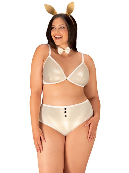 Obsessive Size Plus Hässchen-Kostüm Pearl Glänzend 2XL/3XL – Inklusive Haarreif