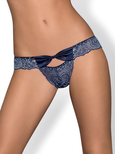 Obsessive Auroria Panty blau – zarte Spitze & große Schleife