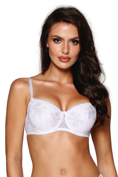 Axami Push-Up BH in Weiß – Edle Spitze, verstellbare Träger, Bügel, Premium-Komfort