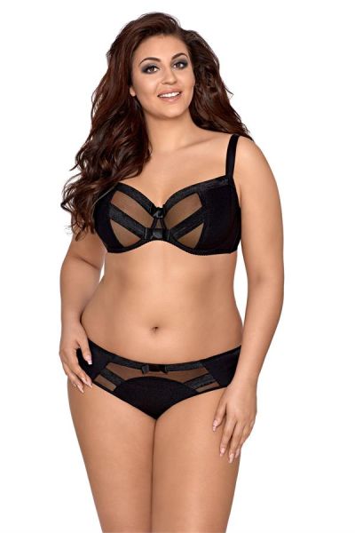 Axami Plus Size BH Schwarz mit Tüll, Bügel & breiten Trägern, gepolstert