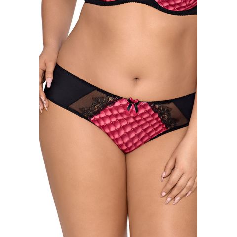 Axami Size Plus Panty pink-schwarz aus Stretchmaterial, Gr. 2XL-4XL